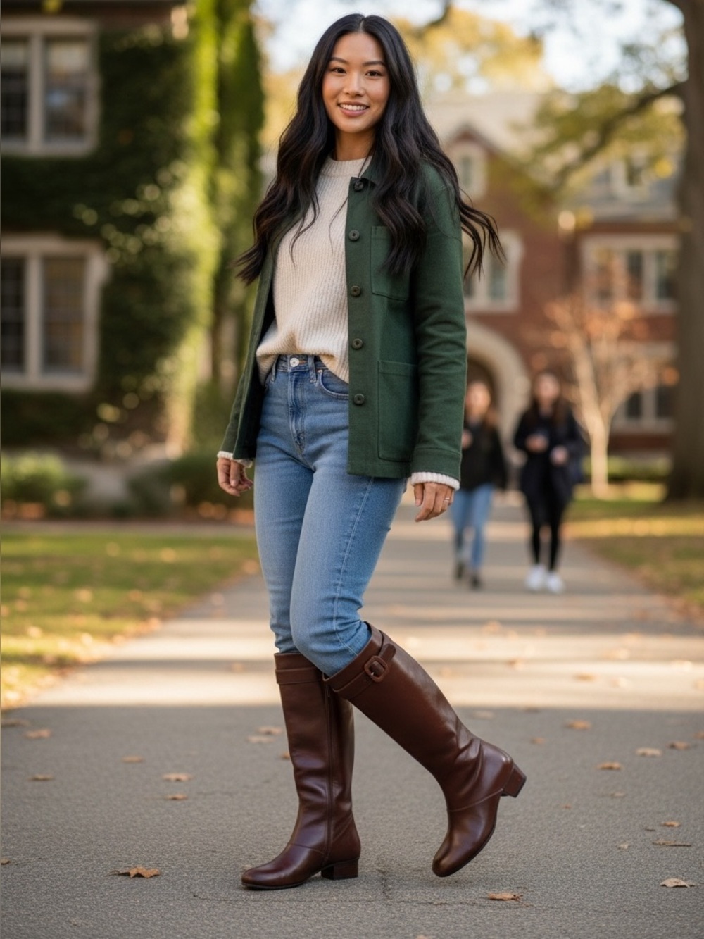 Jeffrey Campbell Brown Leather Knee-High Heeled Boots
